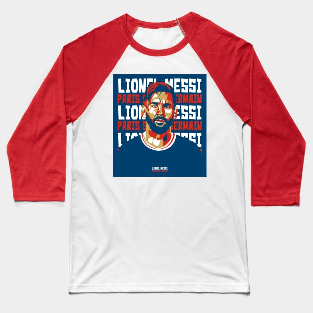 Leo Messi Vector Illustration Baseball T-Shirt by RJWLTG